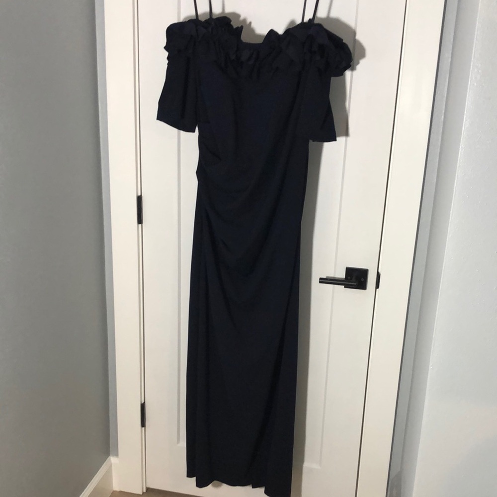 NWT Xscape Stunning Long Navy Gown Size 18W